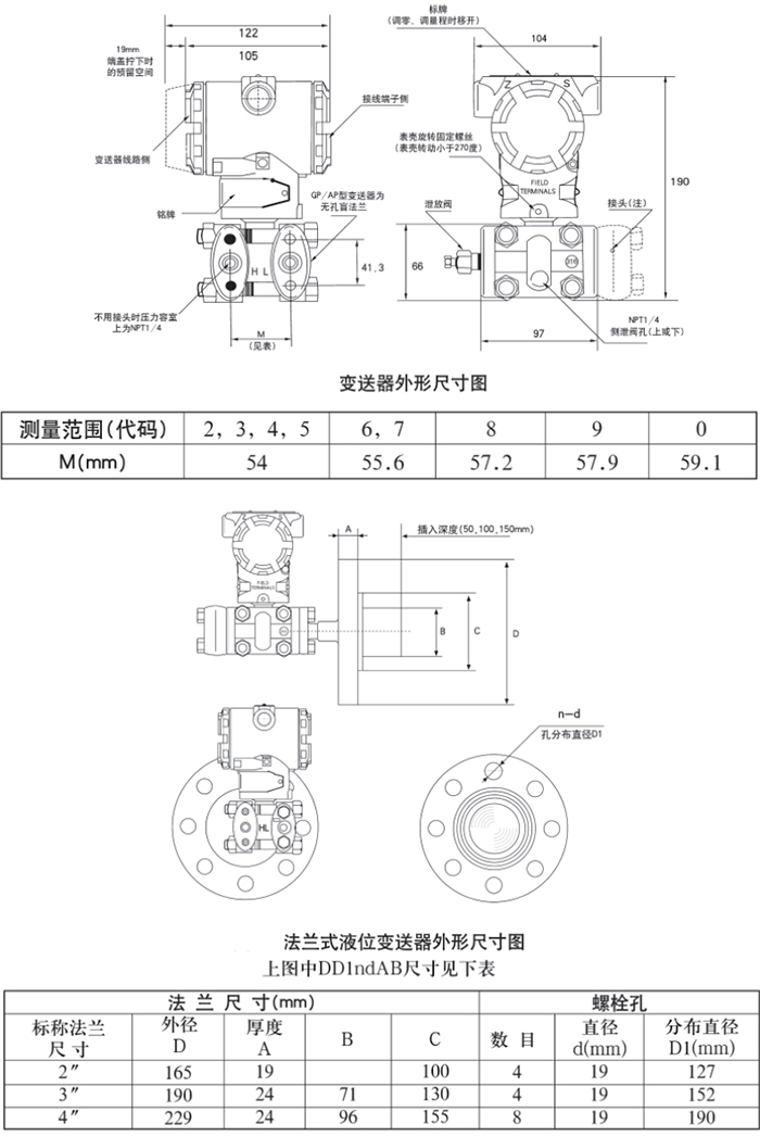 液氧液位計規格尺寸表