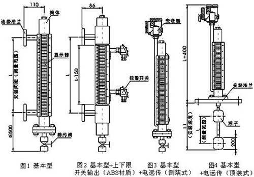 磁翻板浮子液位計結構圖